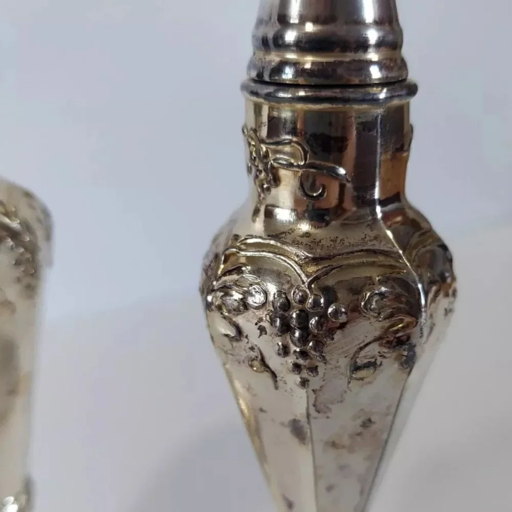 Vintage Trent Silver Plated Grape Vine Design Salt & Pepper Shakers Set of Two